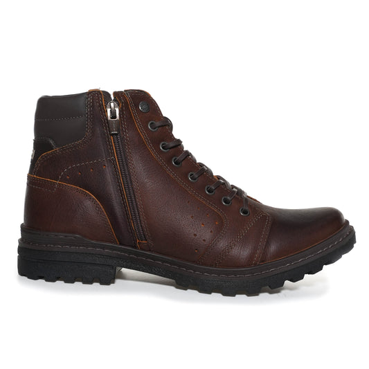 Botas con suela de tacos marrón con cremallera para hombre - Free Way