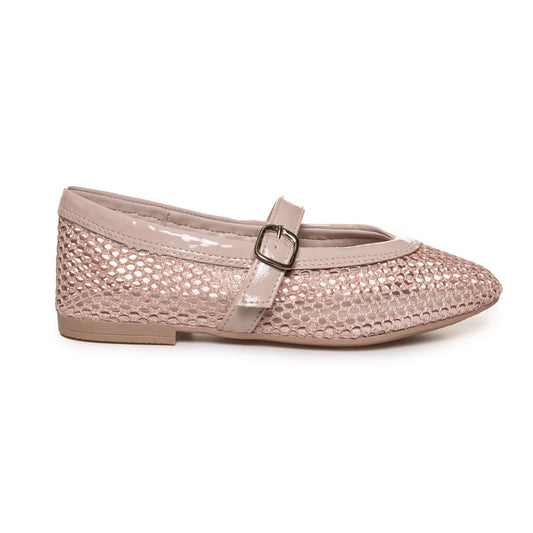 Pink Cats Jules Youth Ballet Flats em bege