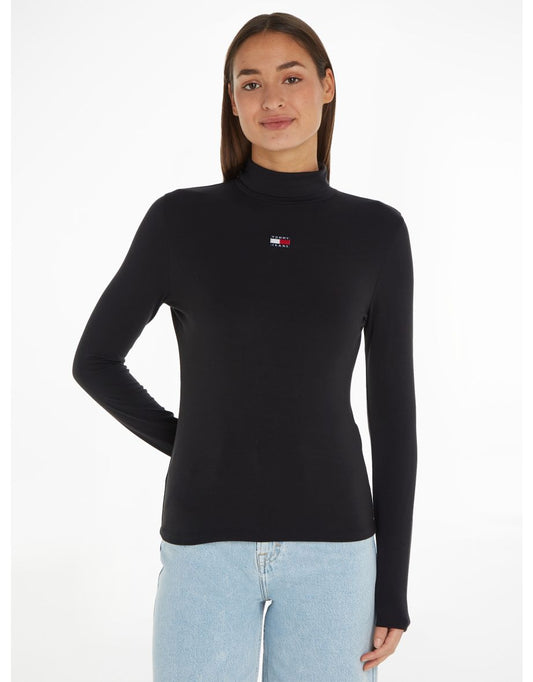Maglione dolcevita Tommy Jeans Donna Slim XS Badge