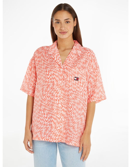 TJW Logomania - Camicia a maniche corte oversize