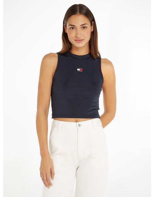 Canotta a collo alto Tommy Jeans Donna Crop XS Badge
