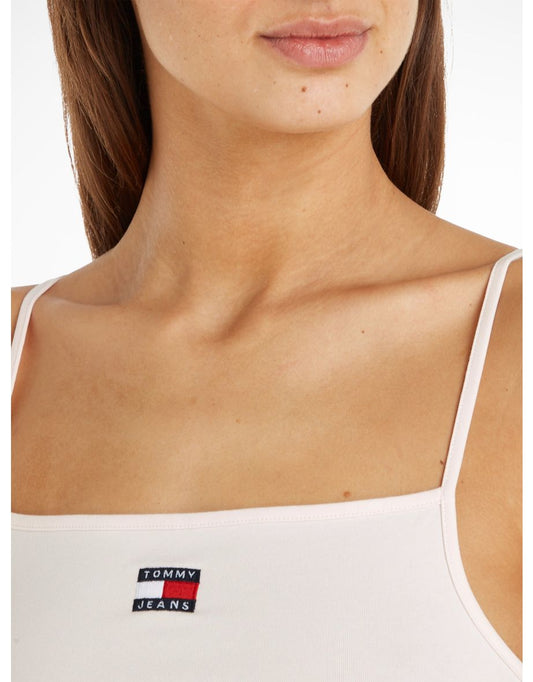 Tommy Jeans Donna Ultra Crop XS Badge Tie Back Top