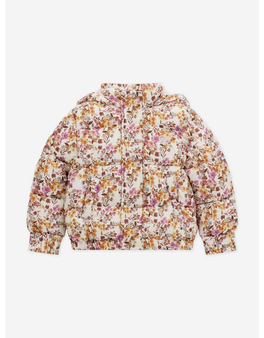 Chaqueta acolchada floral multicolor para niña