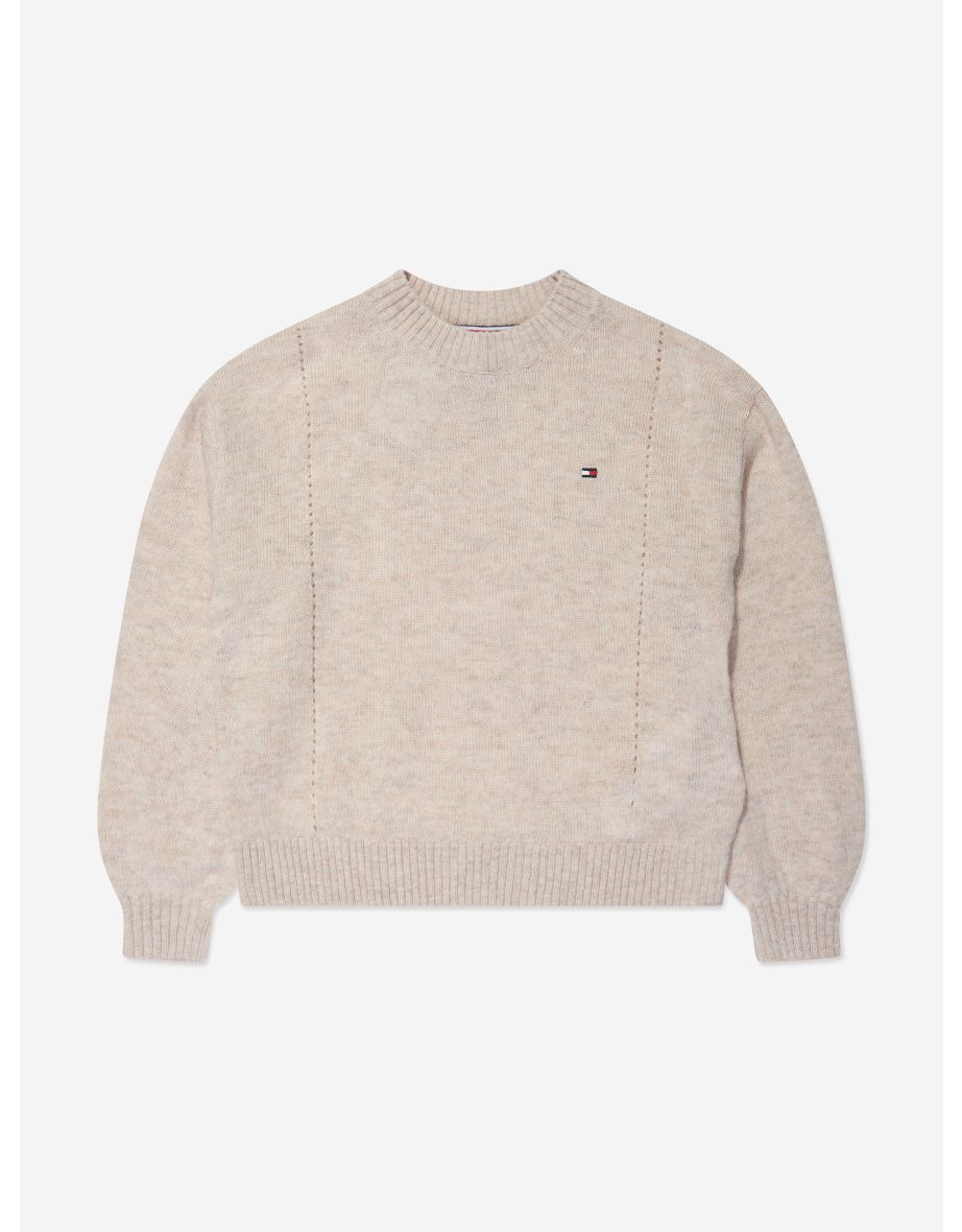 Jersey de lana suave Essential Beige para niña
