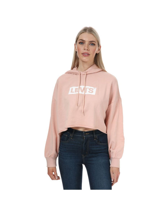 Felpa con cappuccio Levi's Graphic Cropped da donna in rosa
