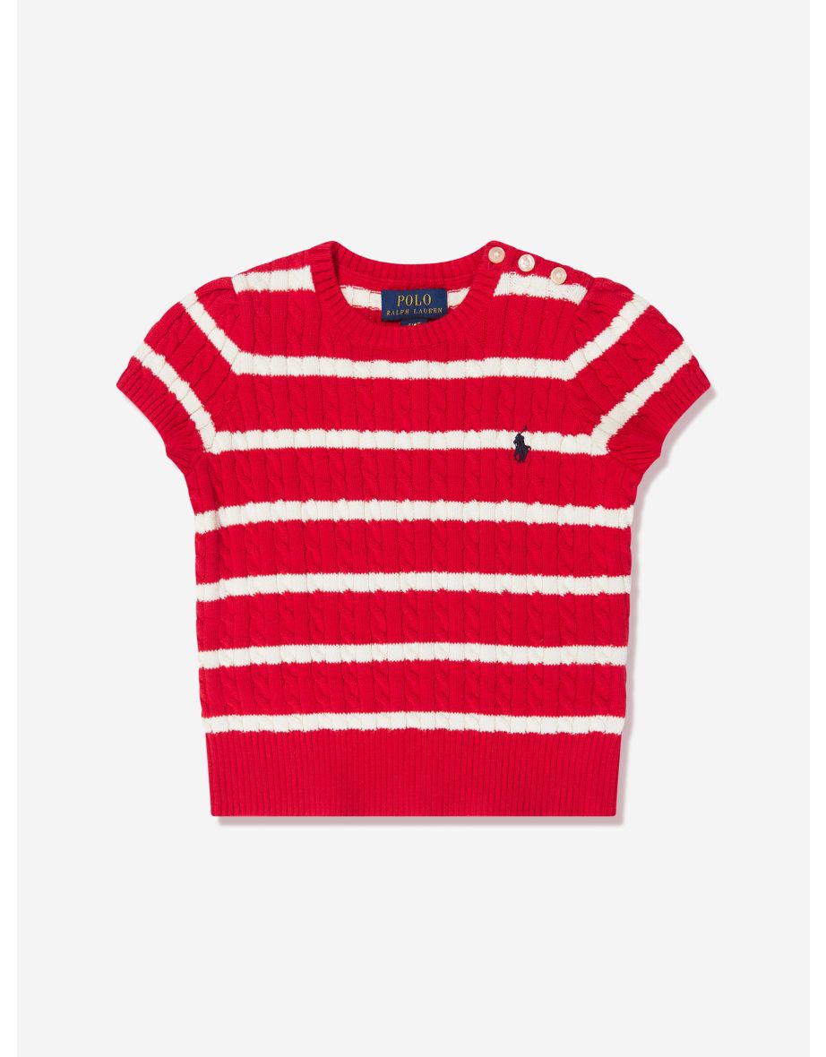 Jersey de rayas rojo para niña