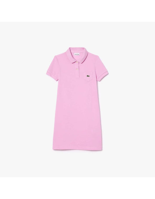 Vestido polo Lacoste Juniors Pink Piqué para menina