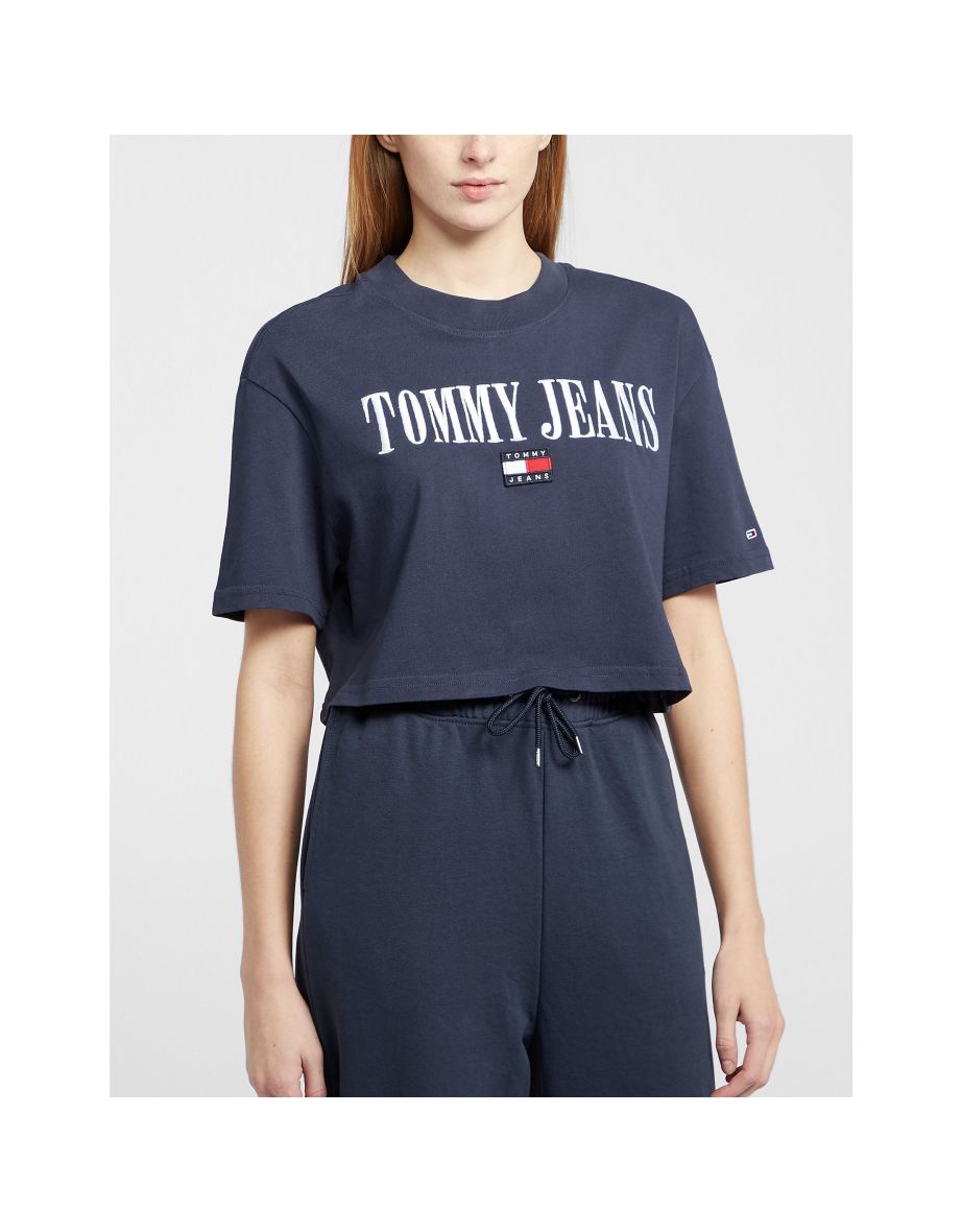 Maglietta Tommy Hilfiger Archive Cropped Donna - Blu