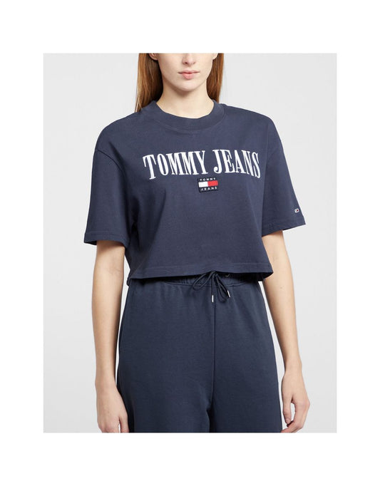 Maglietta Tommy Hilfiger Archive Cropped Donna - Blu