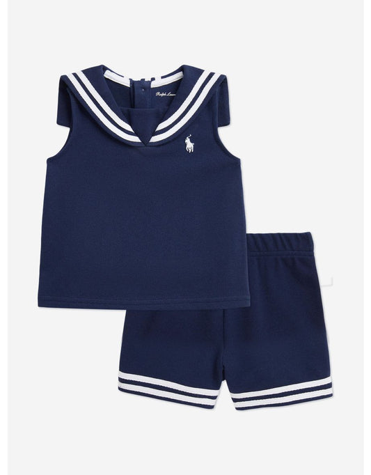 Conjunto curto para bebê menino Navy