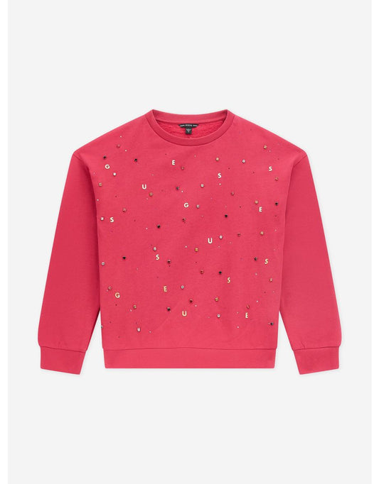 Sudadera con logo para niña en rosa