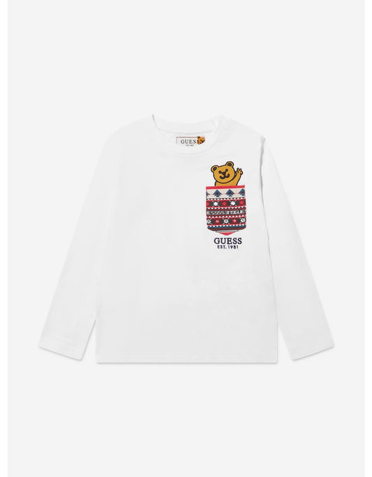 Boys' White Long Sleeve T-Shirt