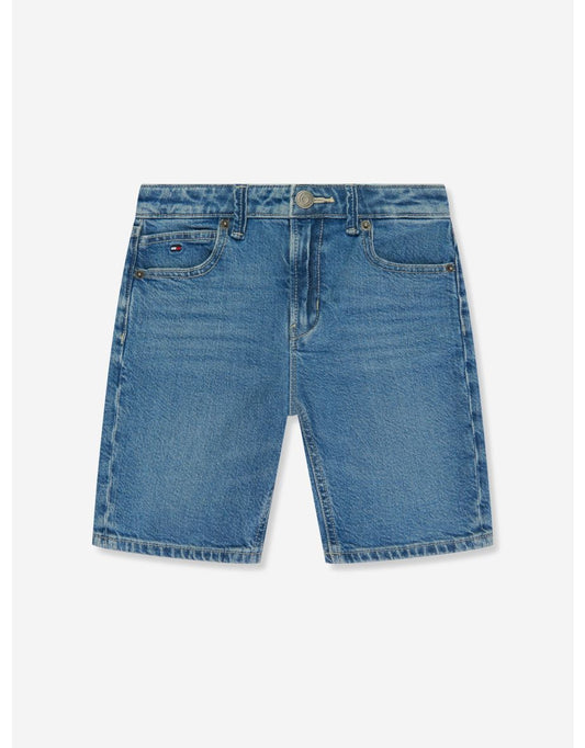 Shorts jeans retos modernos para meninos em azul
