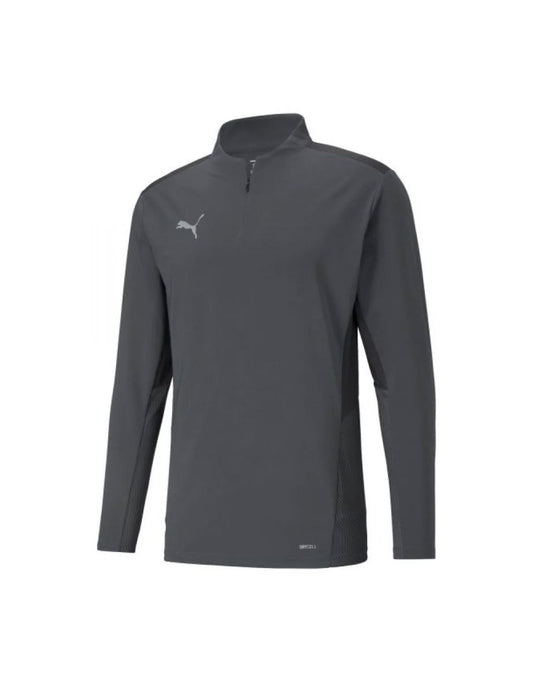 Puma Team Cup - Top da allenamento fitness 1/4 di zip da uomo in grigio asfalto