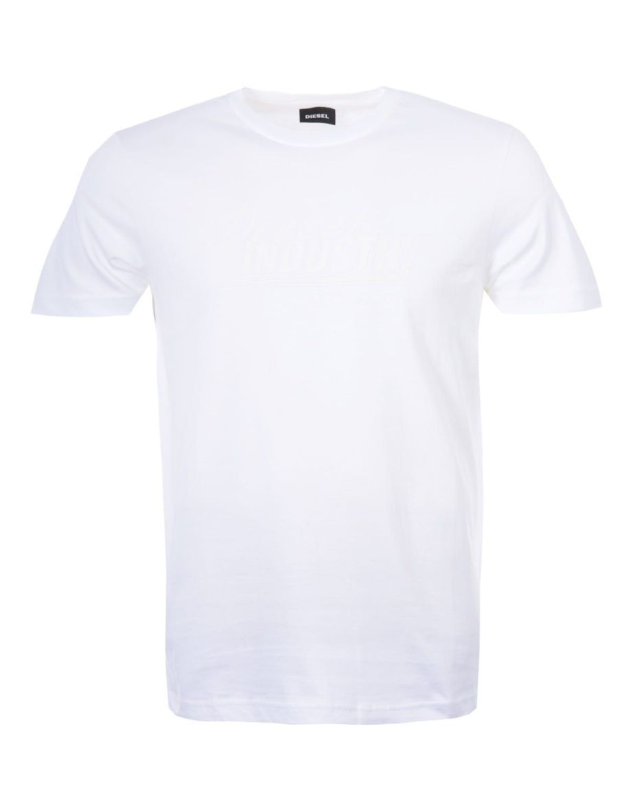 Camiseta masculina Diesel T-Diegos K45 Tonal Logo - Branco