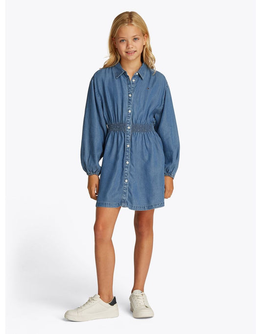 Tommy Hilfiger Girls' Blue Chambray Shirt Dress