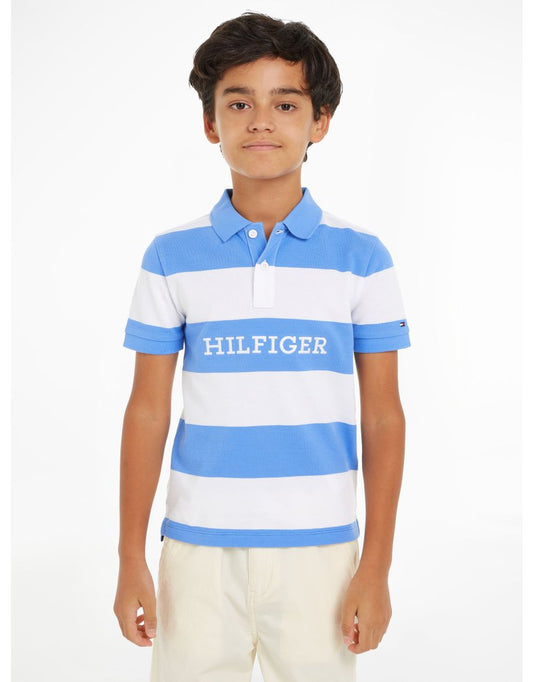 Camisa Polo Colorblock para meninos em azul
