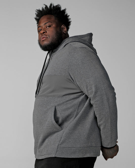 Jaqueta esportiva cinza plus size masculina com capuz - Body Work by Riachuelo