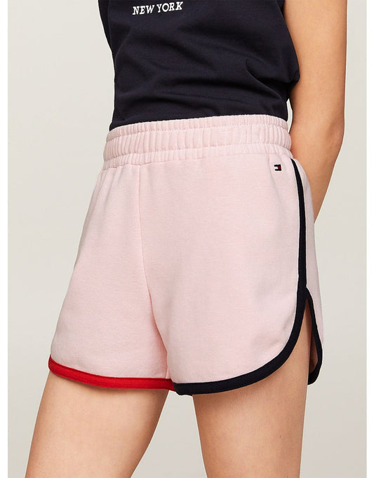 Tommy Hilfiger - Pantaloncini da bambina a strisce rosa