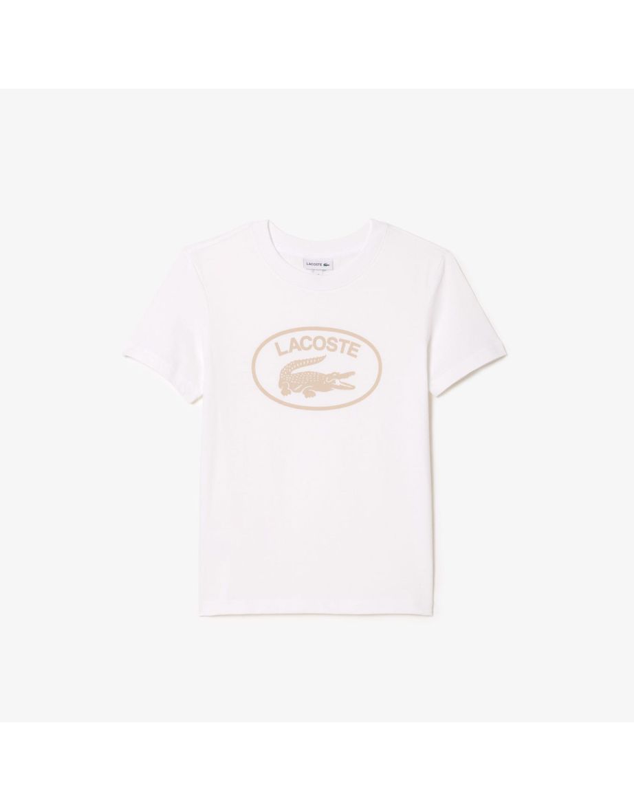 Boy's Lacoste Juniors Contrast Logo Cotton Jersey T-Shirt - White