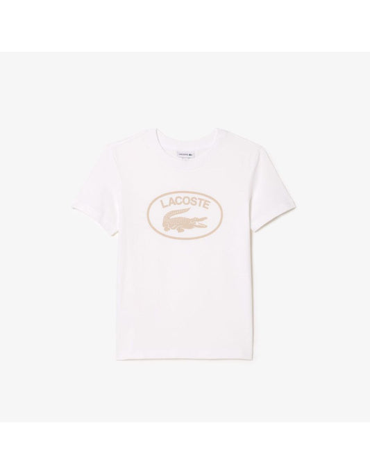 Boy's Lacoste Juniors Contrast Logo Cotton Jersey T-Shirt - White