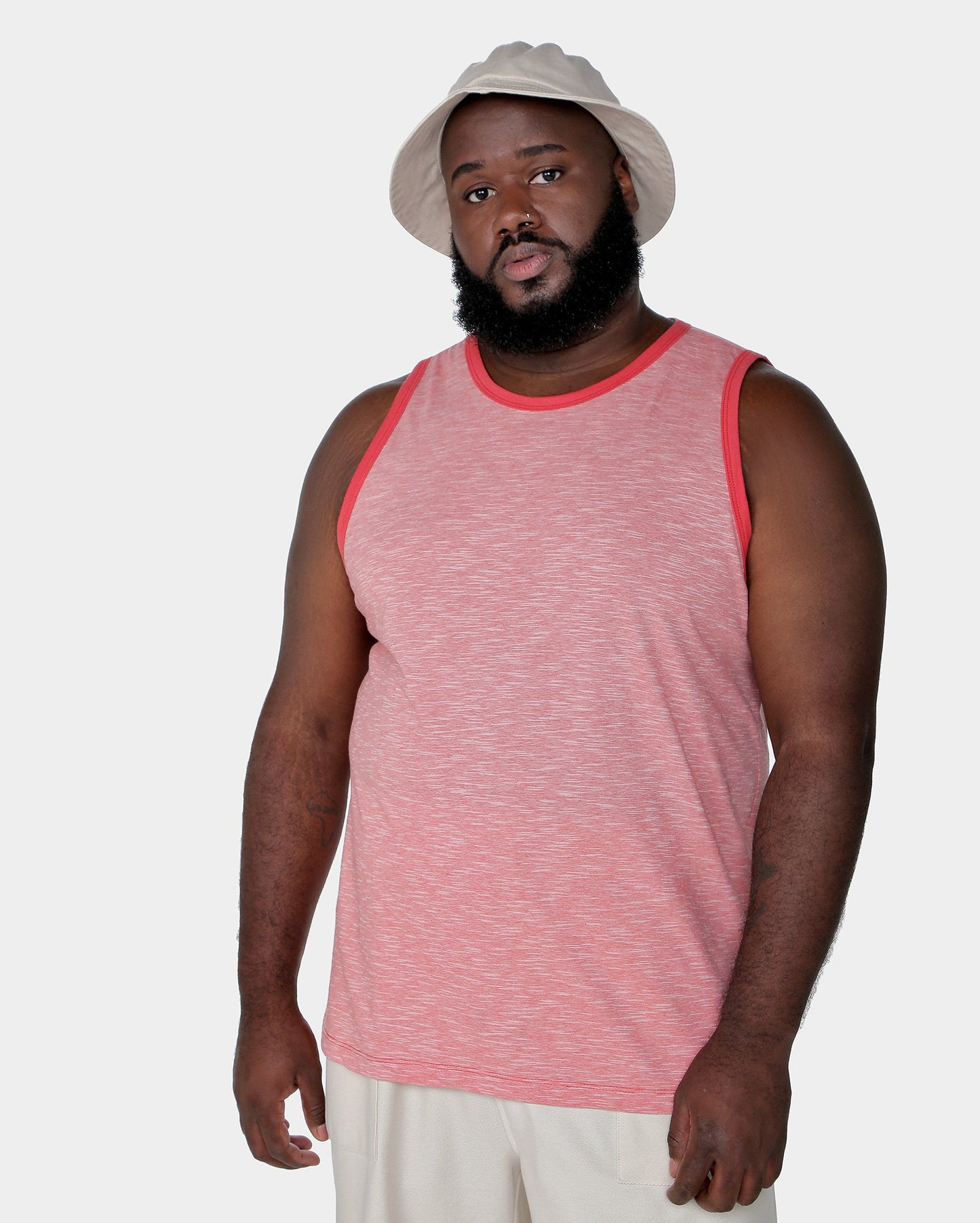 Blusa regata masculina plus size em malha rosa salmão - Pool by Riachuelo