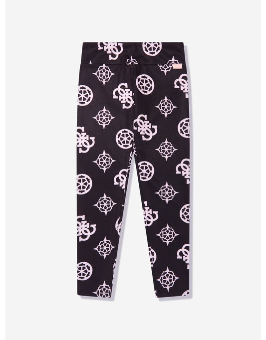 Leggings da bambina in microfibra rosa