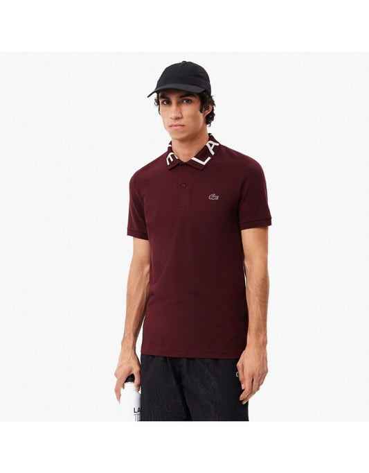 Camisa polo masculina Lacoste Slim Fit Movement Piqué - Vermelha