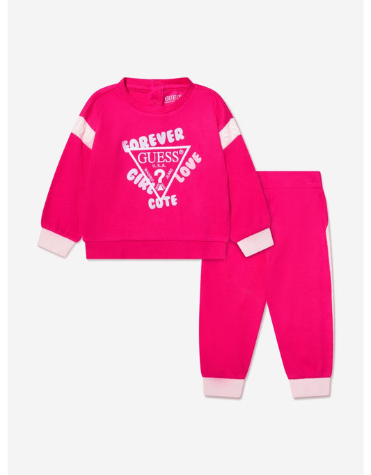 Macacão de treino com logotipo rosa para bebês meninas