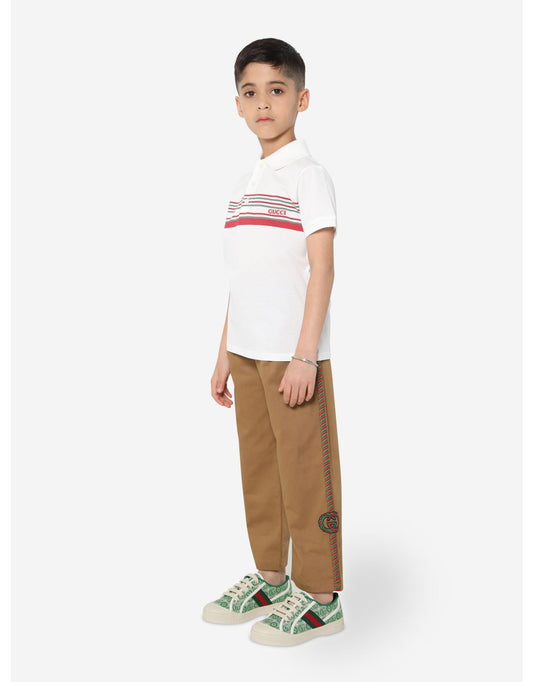 Calça Gabardine Bege para Meninos GUCCI