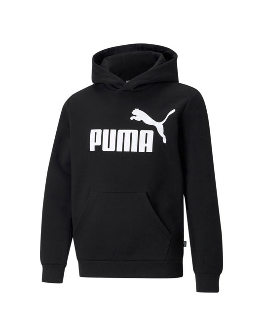 Jaqueta com capuz de lã com logotipo grande para crianças da Puma Essentials em preto