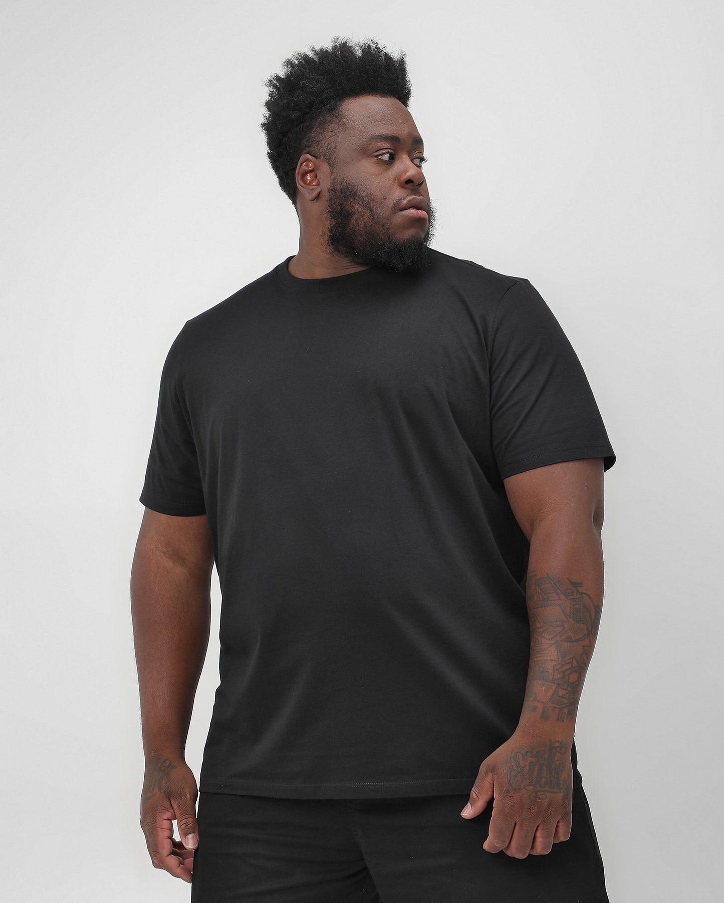 Men's Plus Size Short Sleeve Solid Black T-Shirt | Allman By Riachuelo
