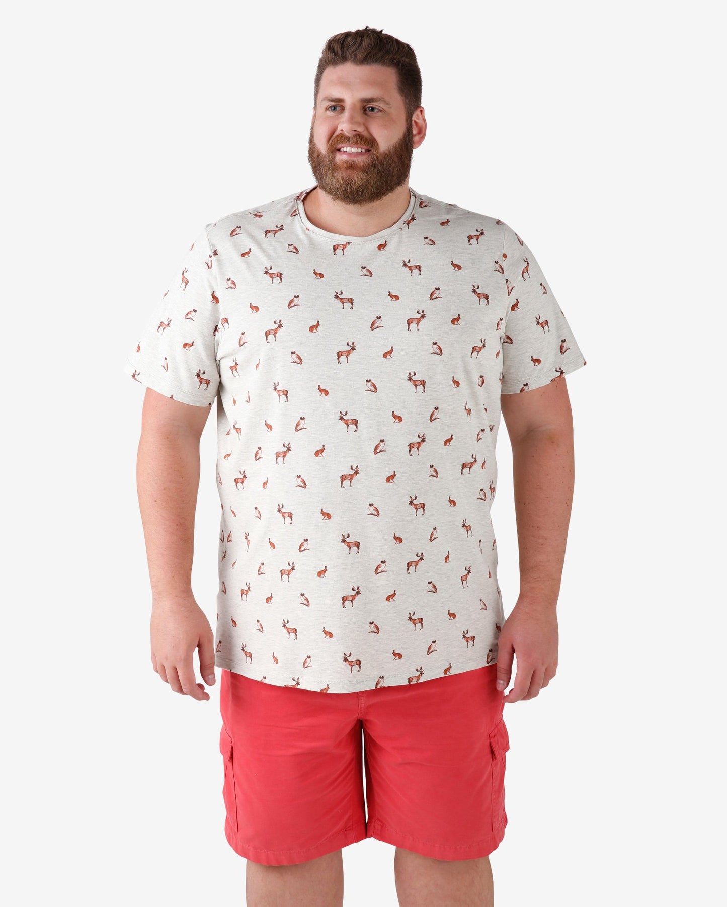 Maglietta Plus Size a maniche corte Fauna - Grigio chiaro