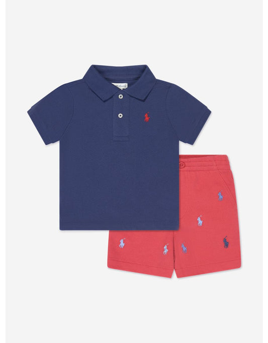 Set di polo e pantaloncini da bambino per bambini della Marina
