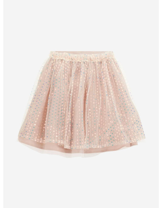 Gonna midi rosa con paillettes per bambine