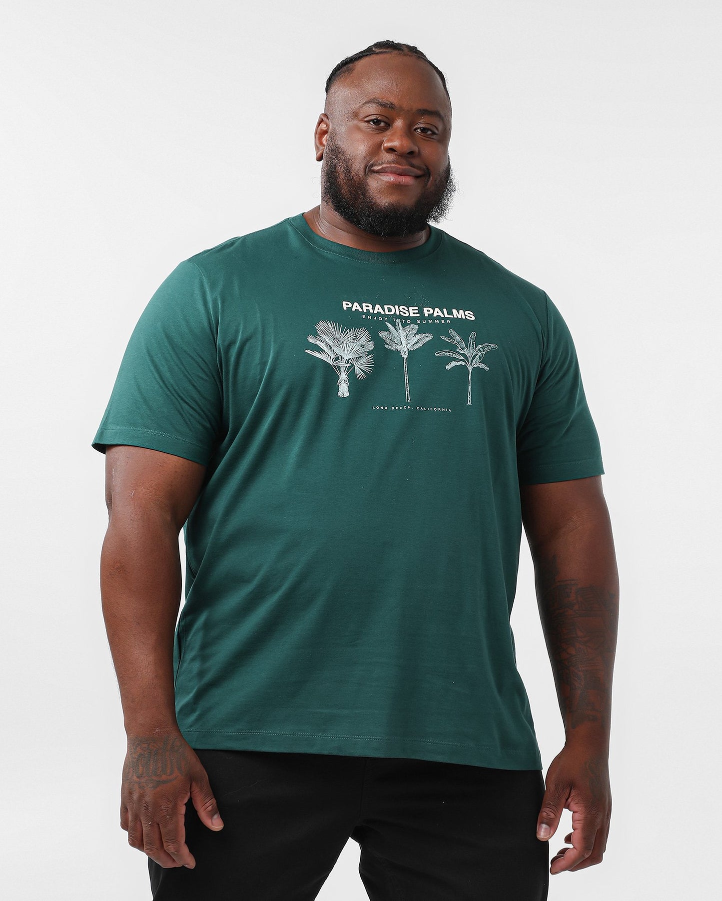 Men's Plus Size Green Palm Tree T-Shirt | Original Plus by Riachuelo