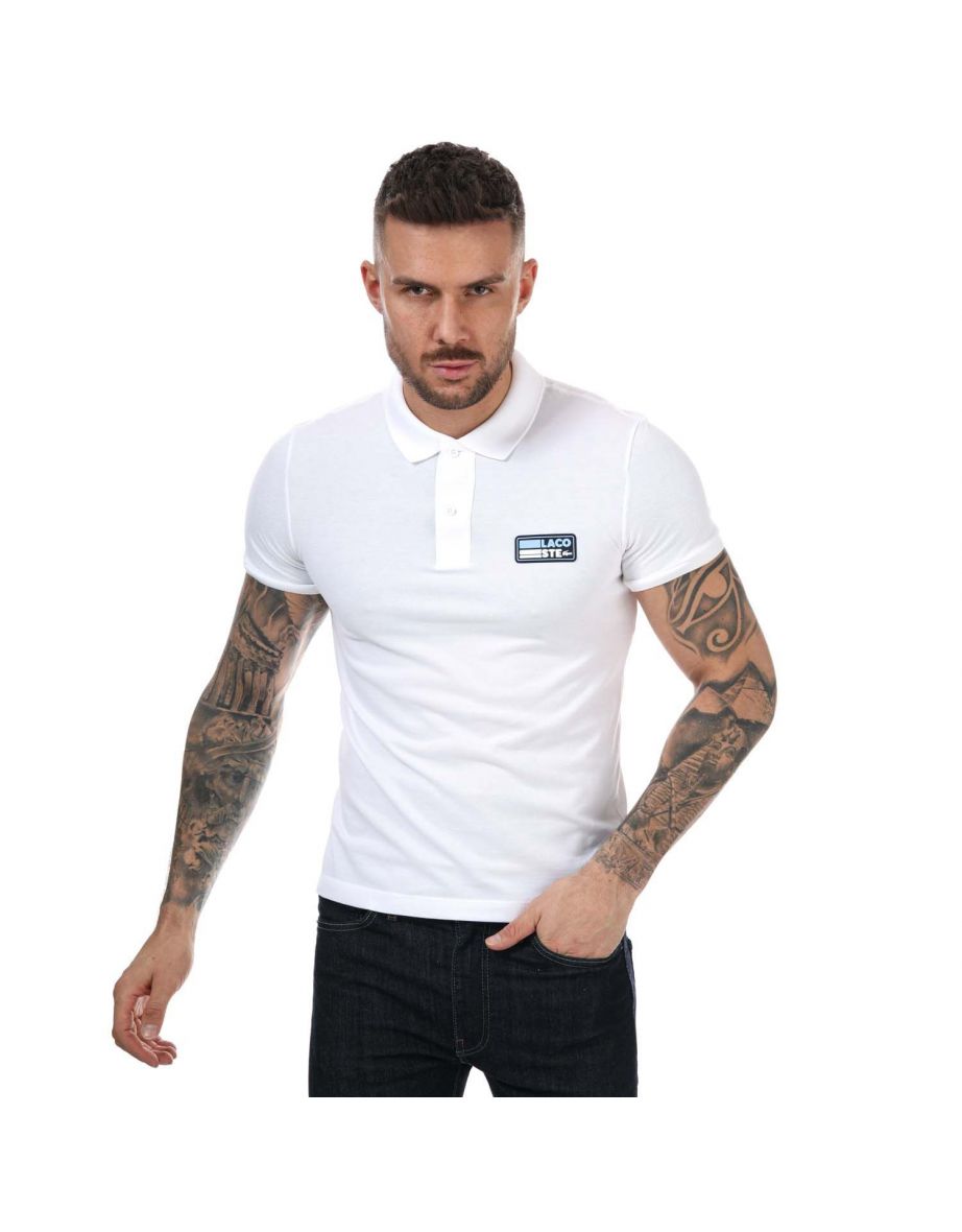 Men's Lacoste Slim Fit Badge Piqué Polo Shirt - White