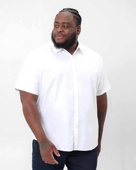 Camisa Hombre Tallas Grandes Manga Corta Slim Blanca | Original Plus by Riachuelo