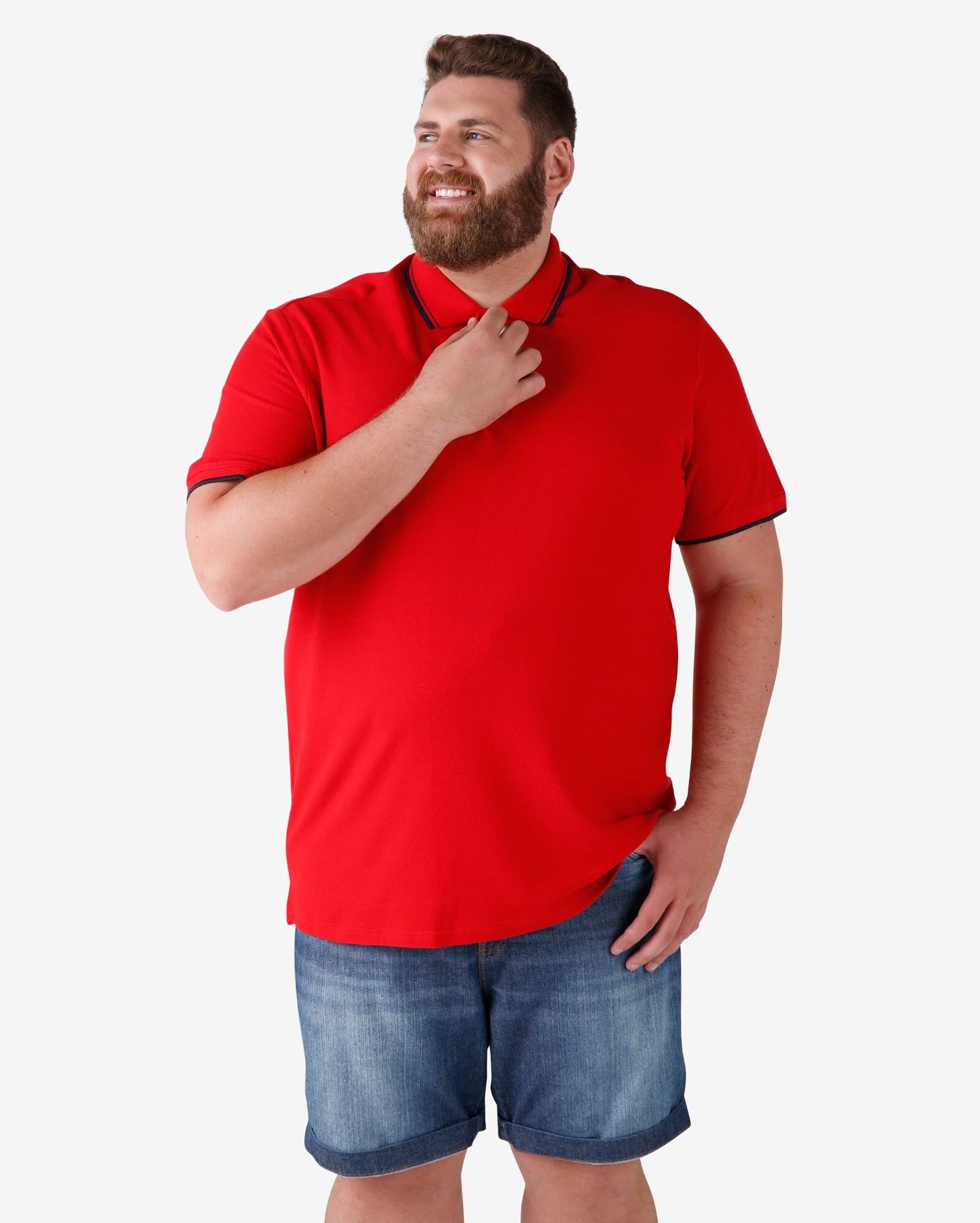 Polo a manica corta rossa Plus Size Uomo | Pool Basics