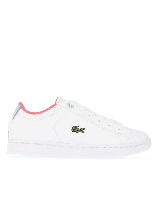 Zapatillas infantiles Lacoste Carnaby Evo de niña en blanco