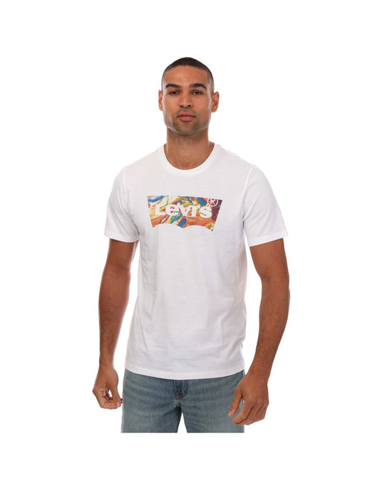 Camiseta Levi's Graphic Batwing de hombre, blanca