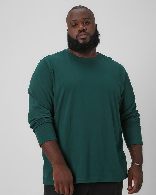 Maglietta uomo plus size a manica lunga verde | Allman By Riachuelo