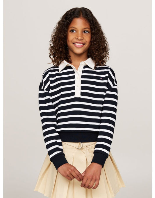 Tommy Hilfiger Sudadera Polo Rayas Azul Marino Niña