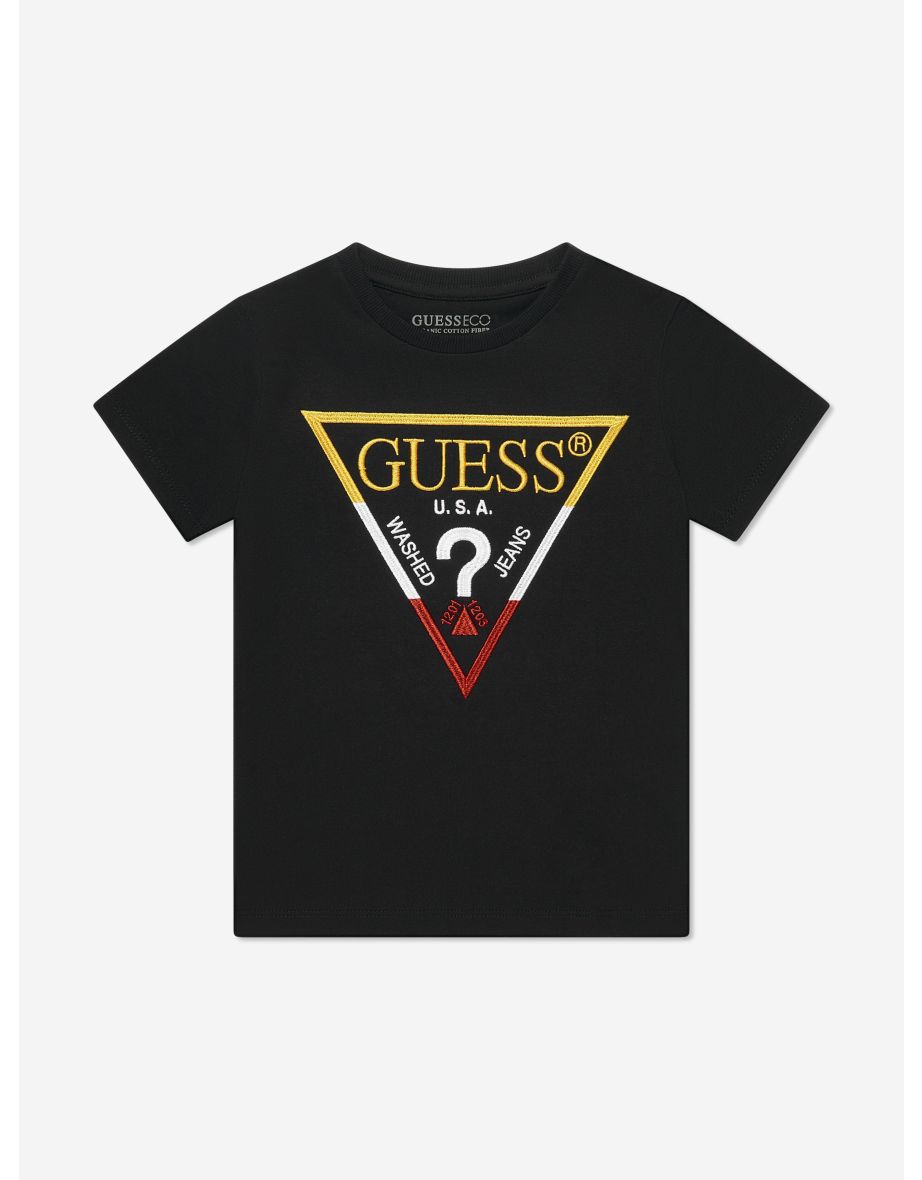 Boys' Black Logo Print T-Shirt