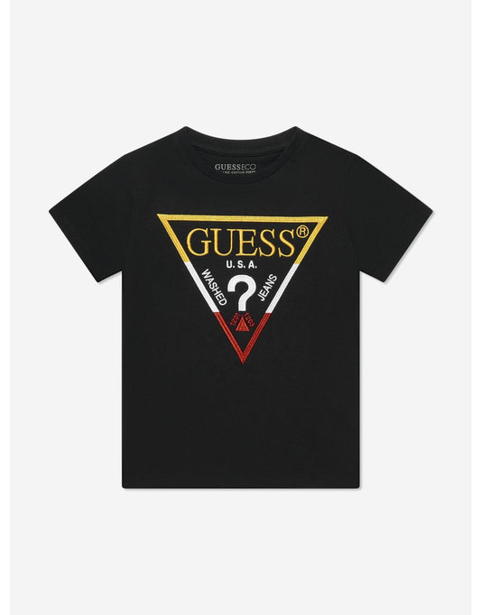 Boys' Black Logo Print T-Shirt