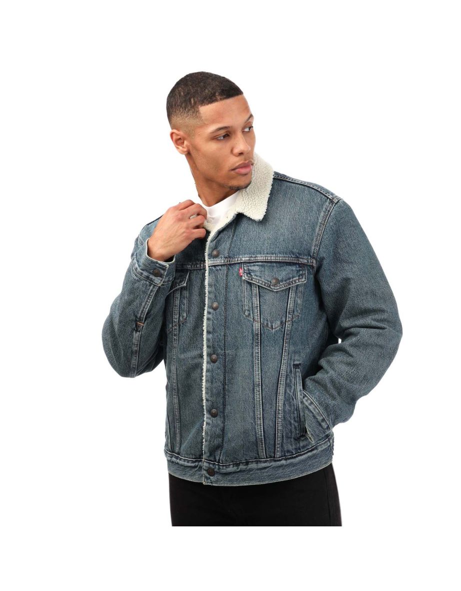 Men's Levi's Type III Sherpa Trucker Jacket in Blue