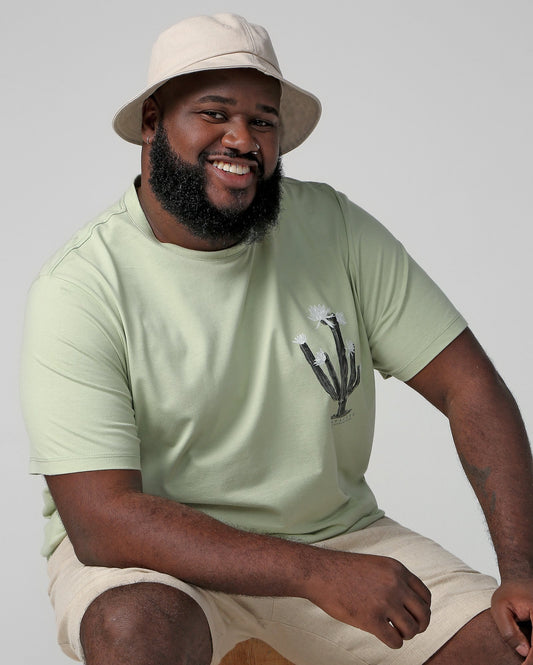 Maglietta uomo plus size a manica corta verde Mandacaru di Allman per Riachuelo