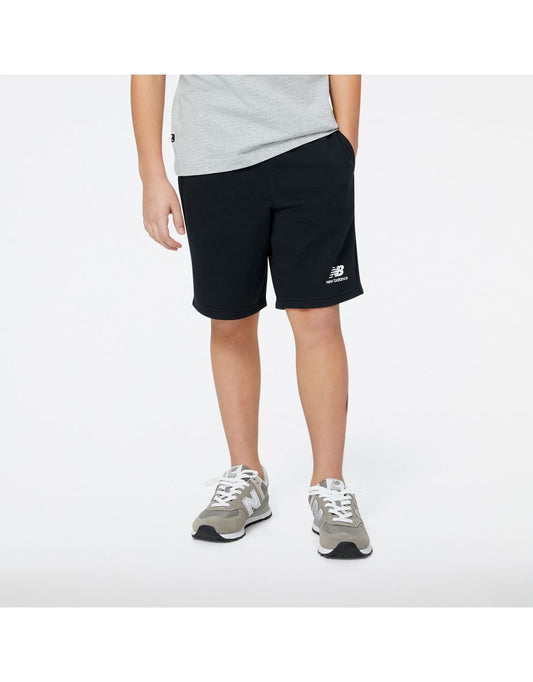 Pantaloncini New Balance Essentials Stacked Logo French Terry Uomo - Nero