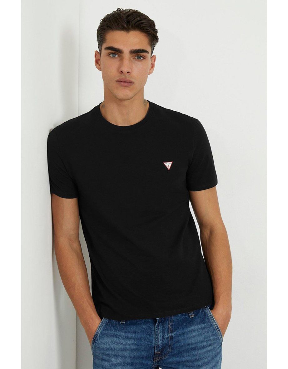 Camiseta Core de manga curta com gola redonda em Jet Black
