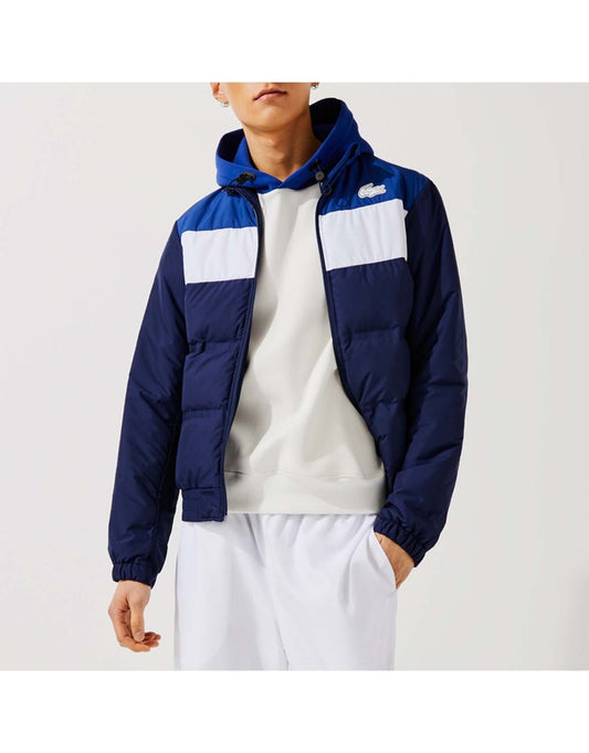 Jaqueta Lacoste acolchoada resistente à água, azul, masculina